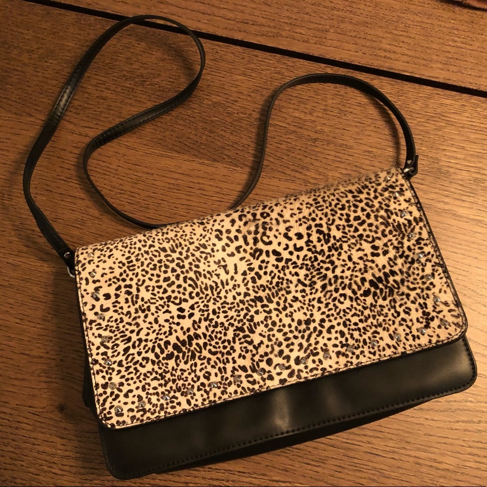 Zara animal print shoulder handbag